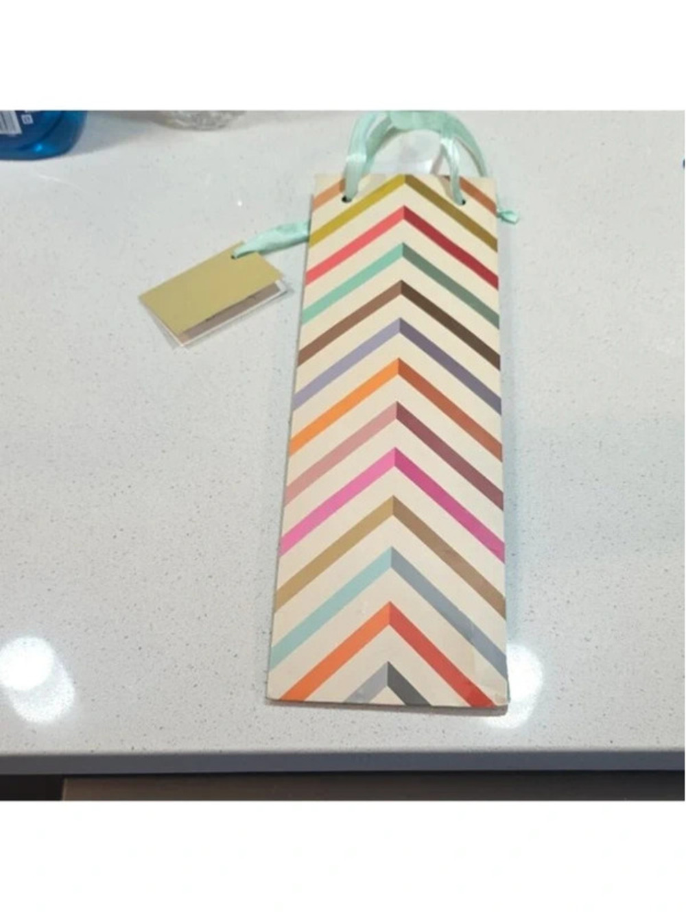 Revel Paper Decorative Gift Bag with Multicolor Chevron Pattern